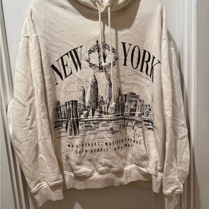 ASOS Cream New York Graphic Hoodie